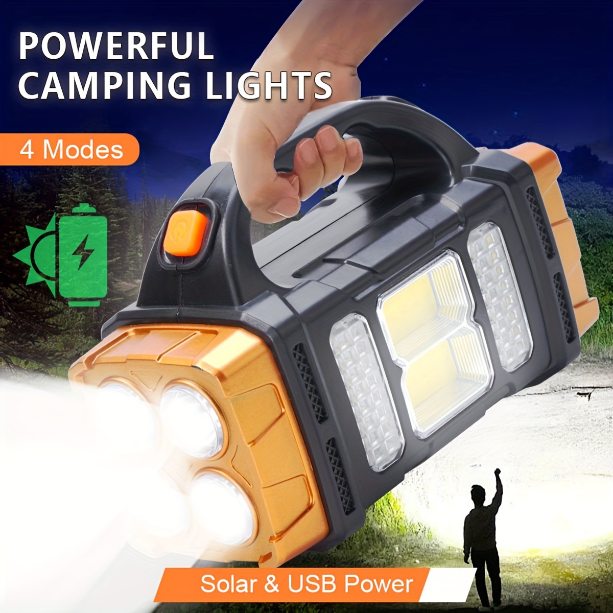 Hunting Fishing Outdoor - Nueva Linterna LED Solar Recargable de