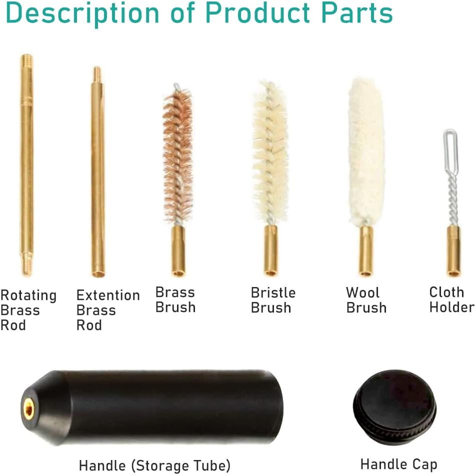 Gun Cleaning Rod - 7 unids/set pistolas 9mm Kit de