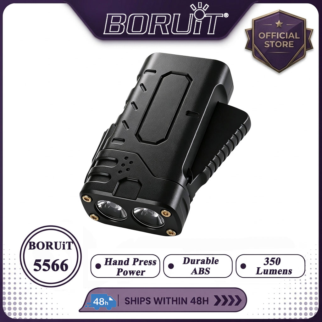 Hunting Fishing Outdoor - Linterna LED EDC de Manivela BORUIiT,