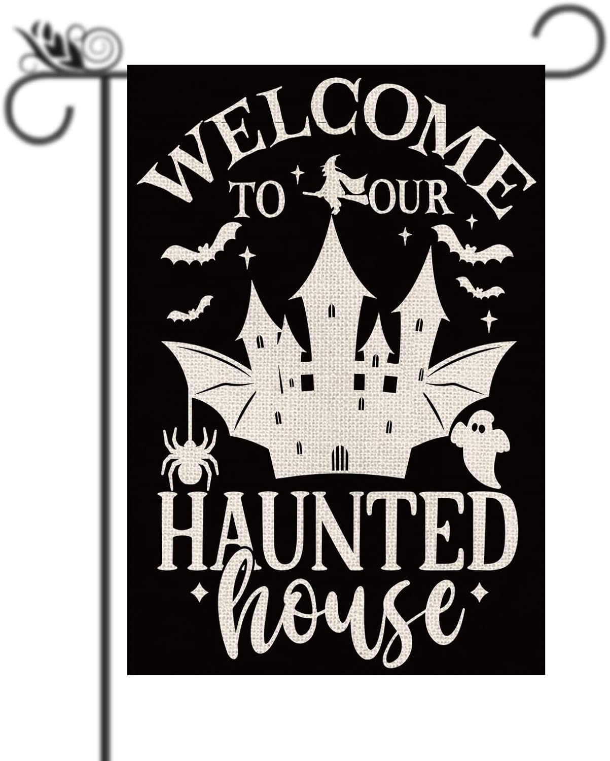 Outdoor Hunting House - Bandera de jardín de Halloween, divertida,