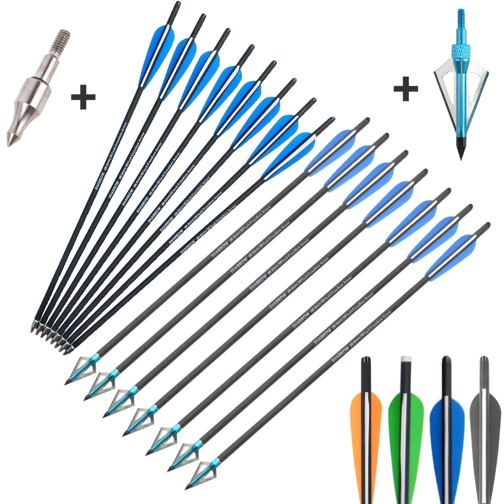 Crossbow Bolt Broadhead - 6/12 Uds 16/17/18/20/21/22 pulgadas flechas de