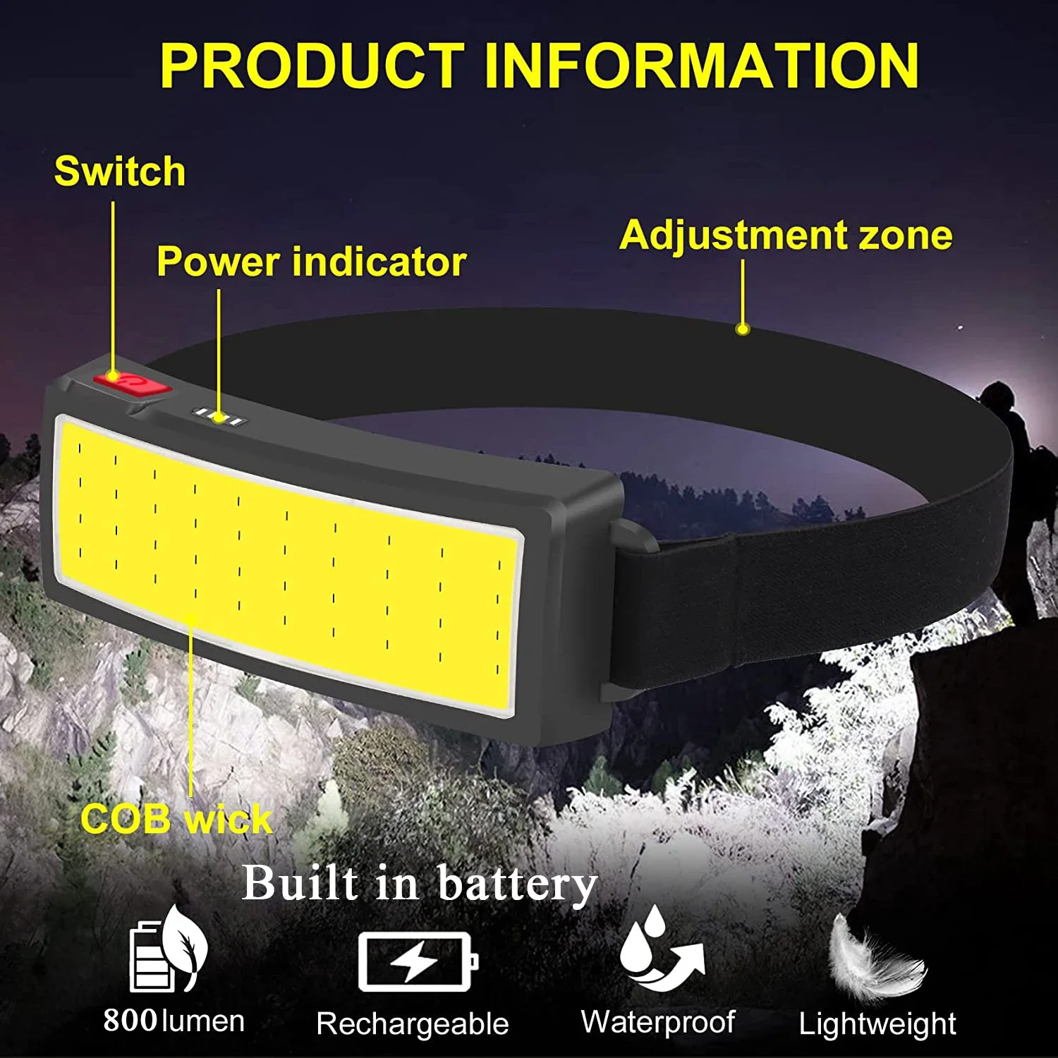 Faros LED portátiles COB para  - Hunting Fishing Outdoor reseña y precio